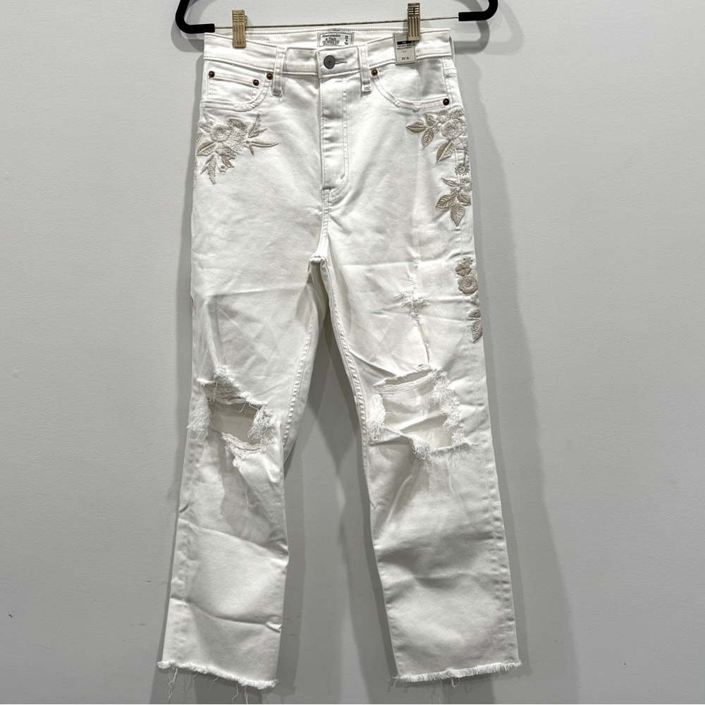 Abercrombie & Fitch Zoe Natural Rise Ankle Straight Jeans Womens 29/8R NWT